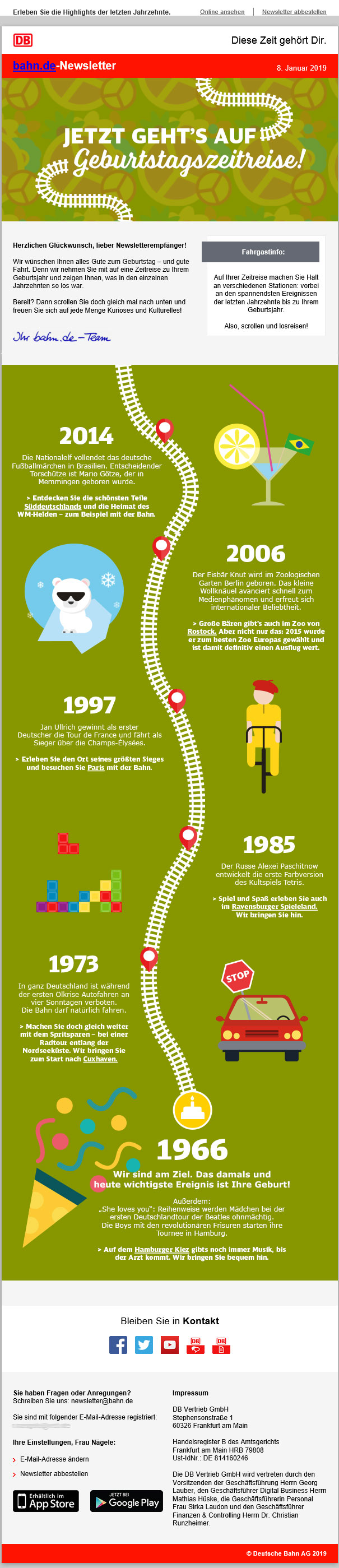DeutscheBahn birthday zeitreise
