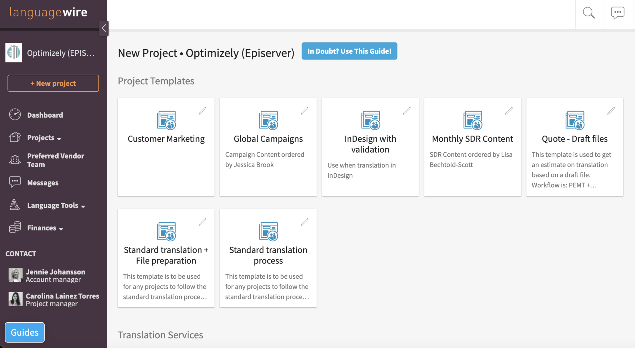 LanguageWire New Project