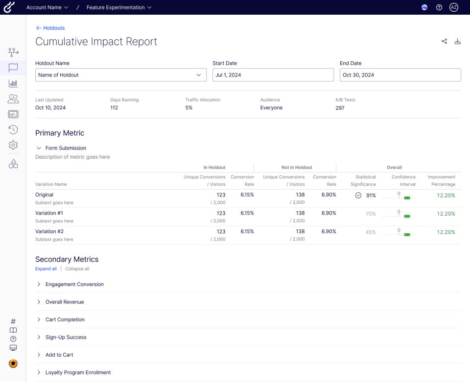 Optimizely Holdout Groups